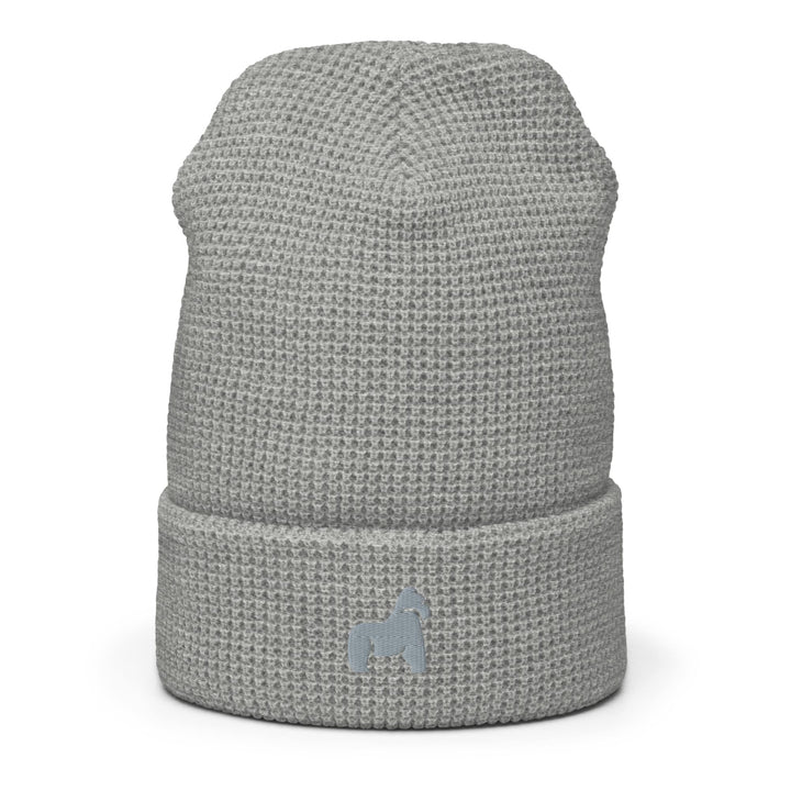 Gorilla-waffle-beanie-heather-grey-front-2-653d1c7c75f9d-min