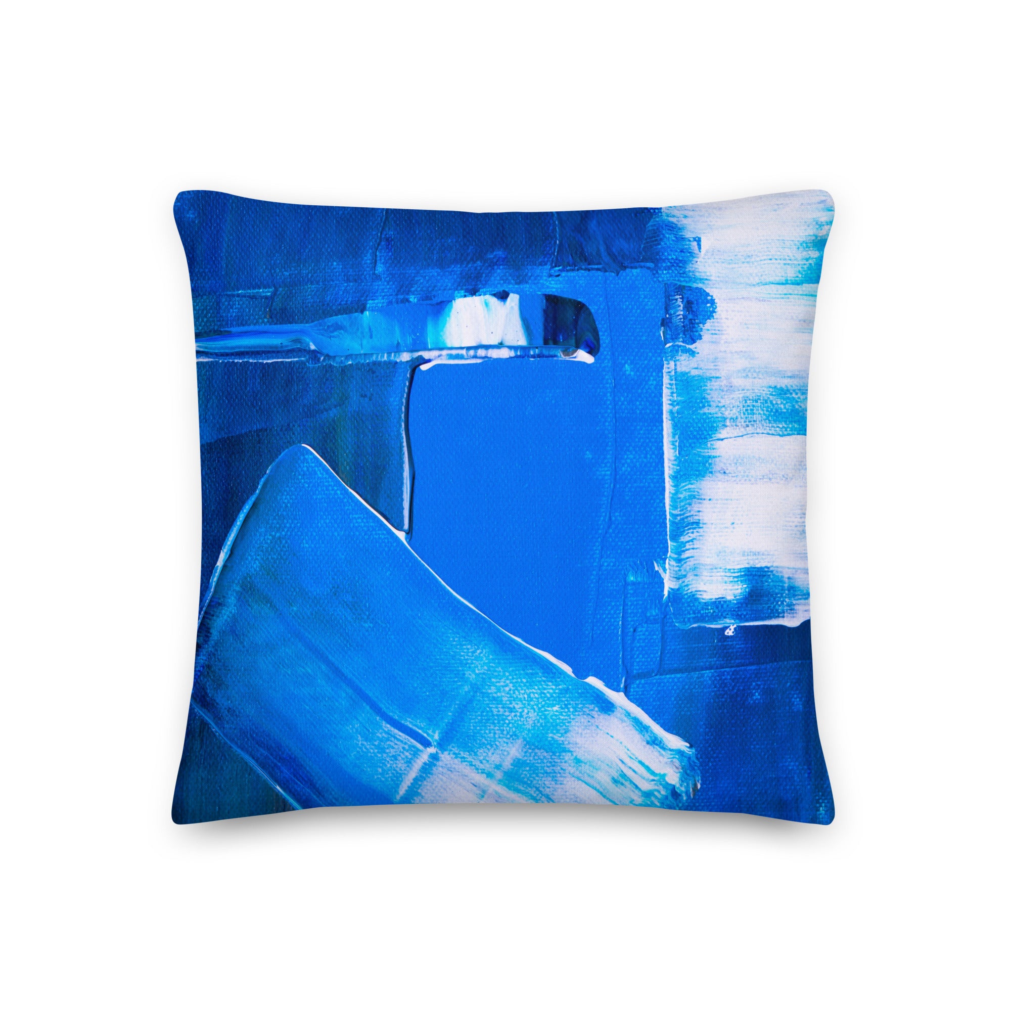 Premium Sofa Kissen blauer Pinsel