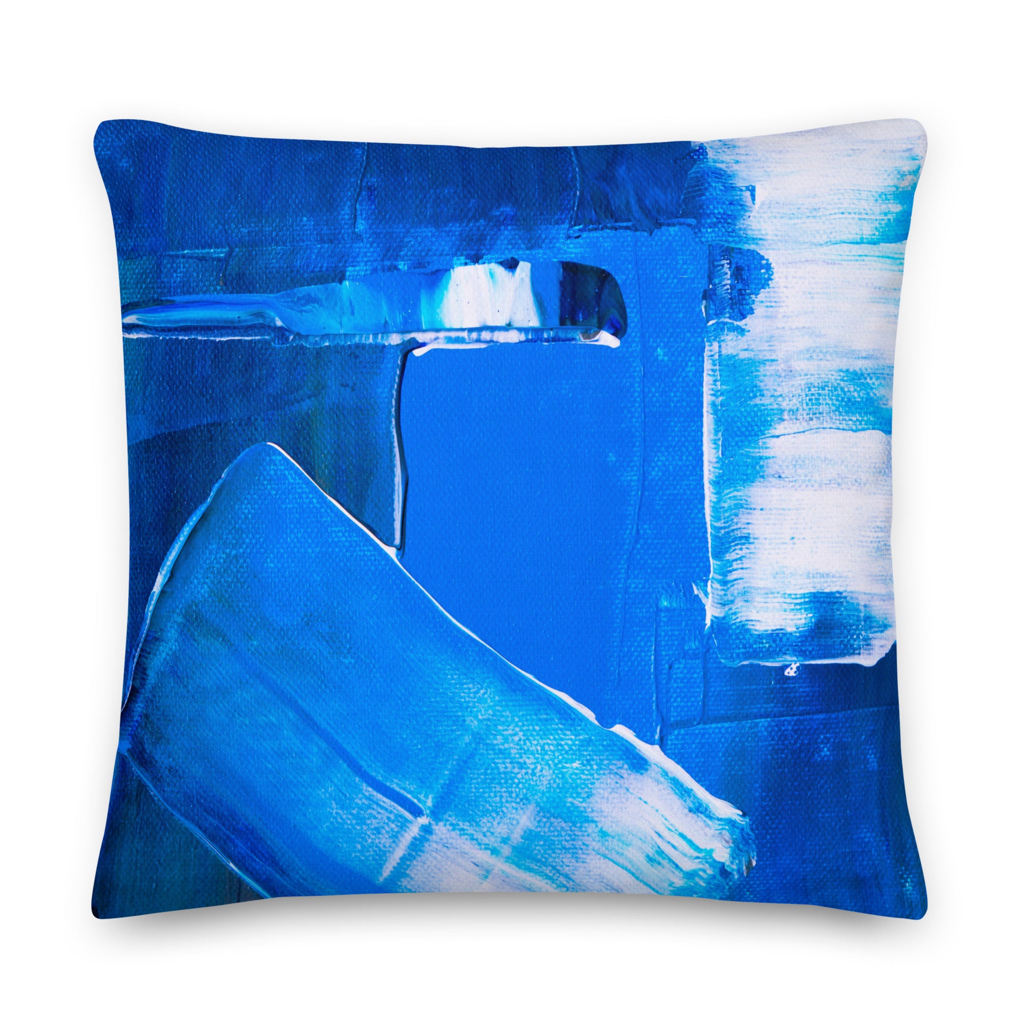 Premium Sofa Kissen blauer Pinsel