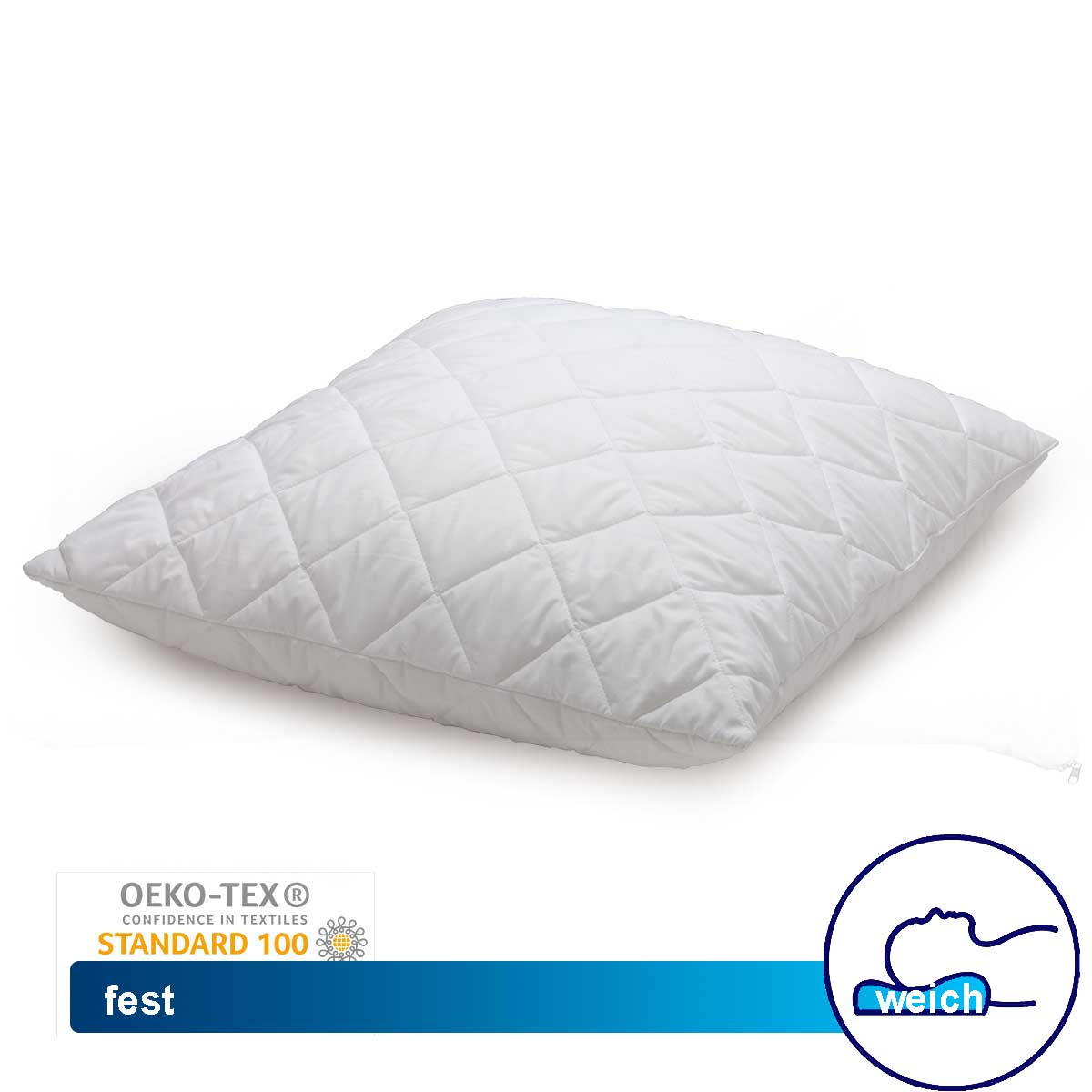 Sleeping pillow with polyether rods, boil-proof