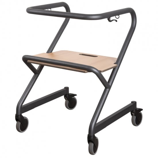 Rollator Saljol Page Indoor Rollator mit Fuß & Handbremse inkl. Sitzbrett Saljol XXL / grau / Fuß & Handbremse guenstig online kaufen bei Gorilla Gesund