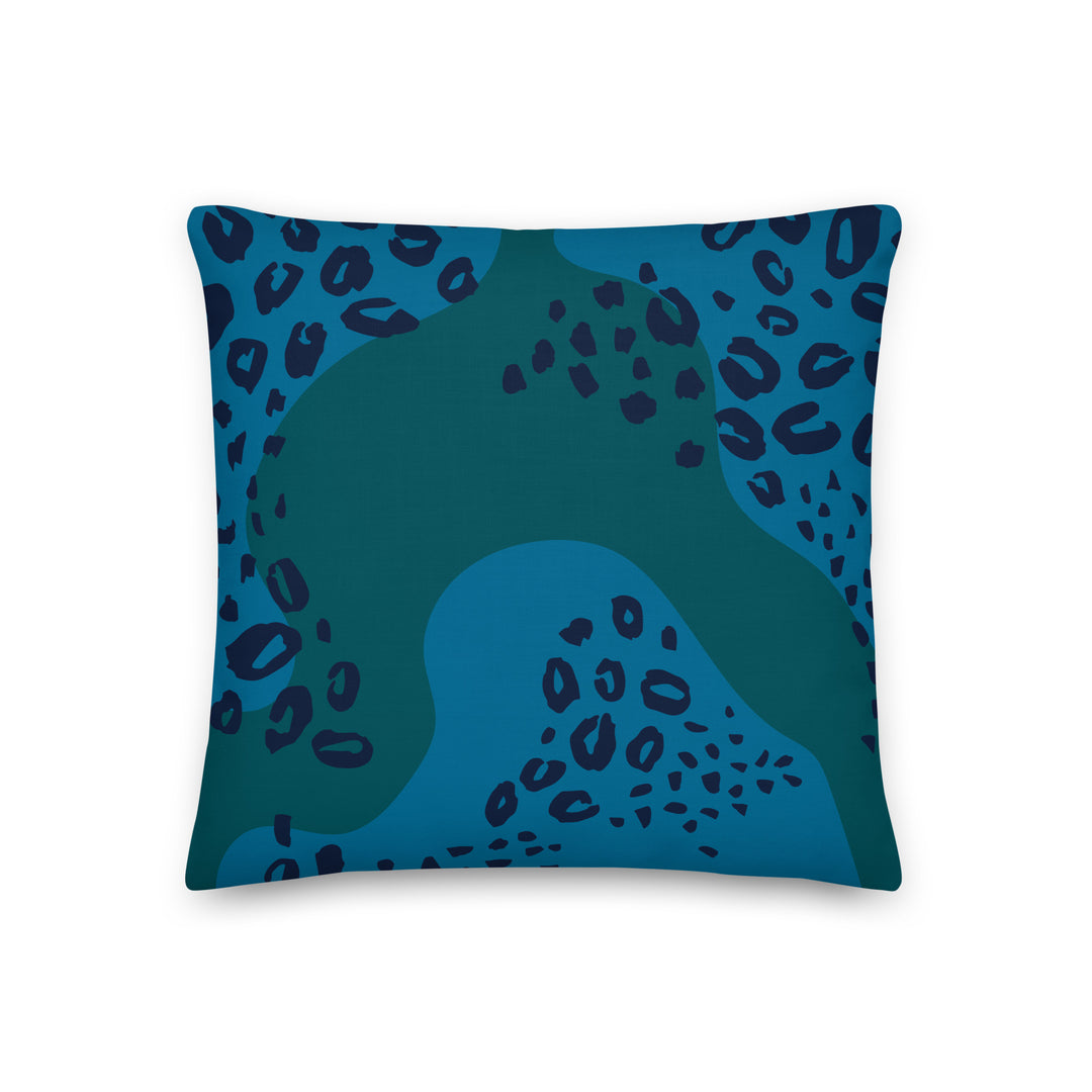 Premium Sofa Kissen blau Leopard