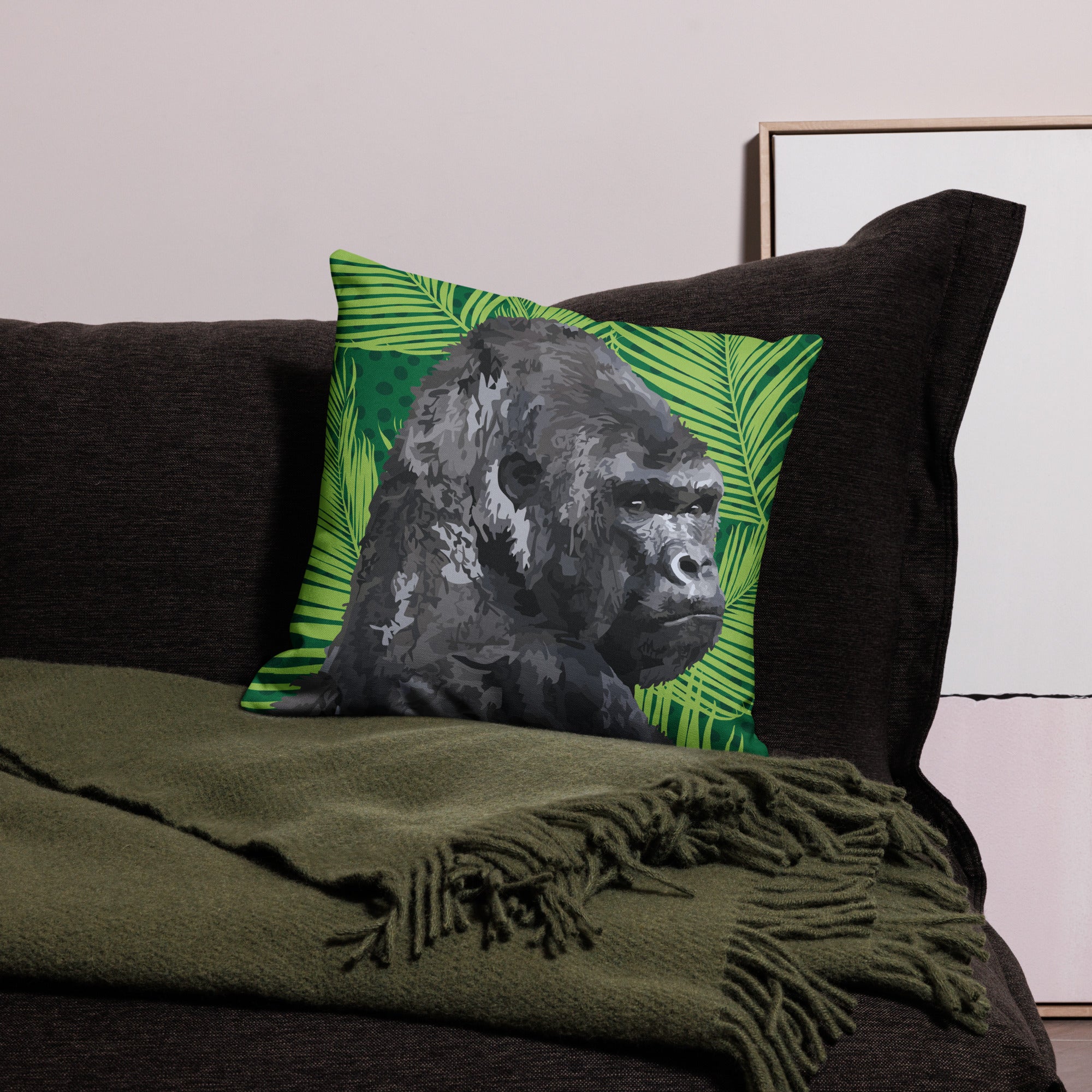 Premium sofa cushion jungle gorilla