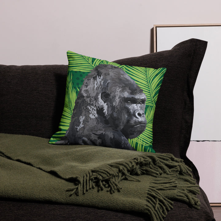 Premium Sofa Kissen Dschungel Gorilla