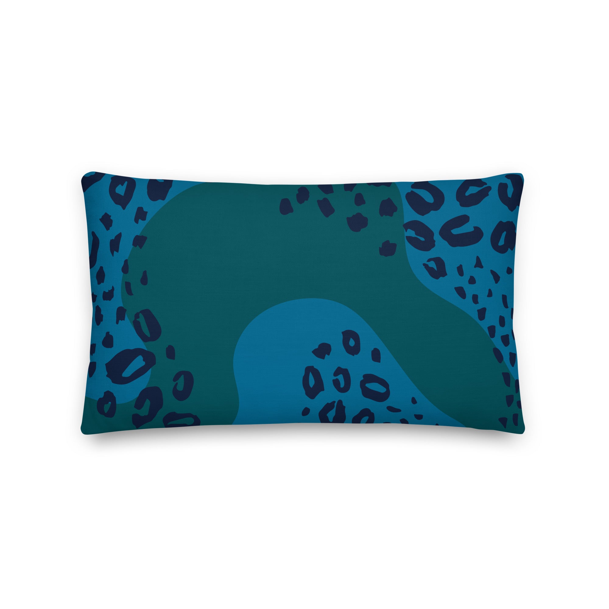 Premium Sofa Kissen blau Leopard