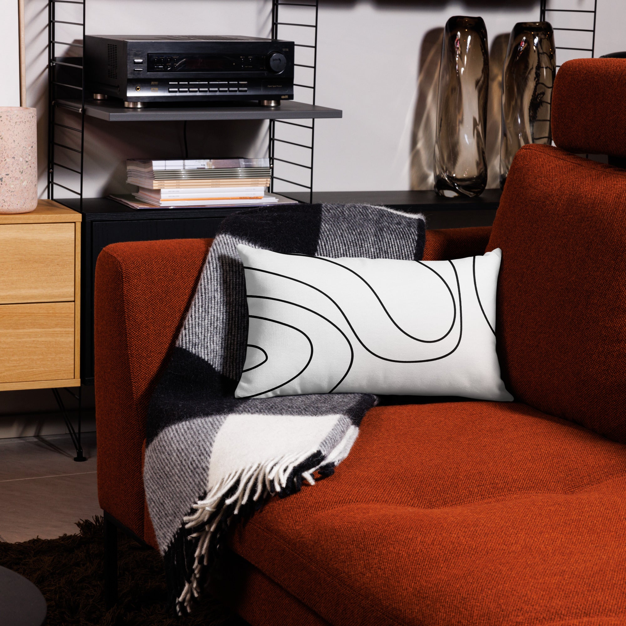 Premium sofa cushion wavy lines