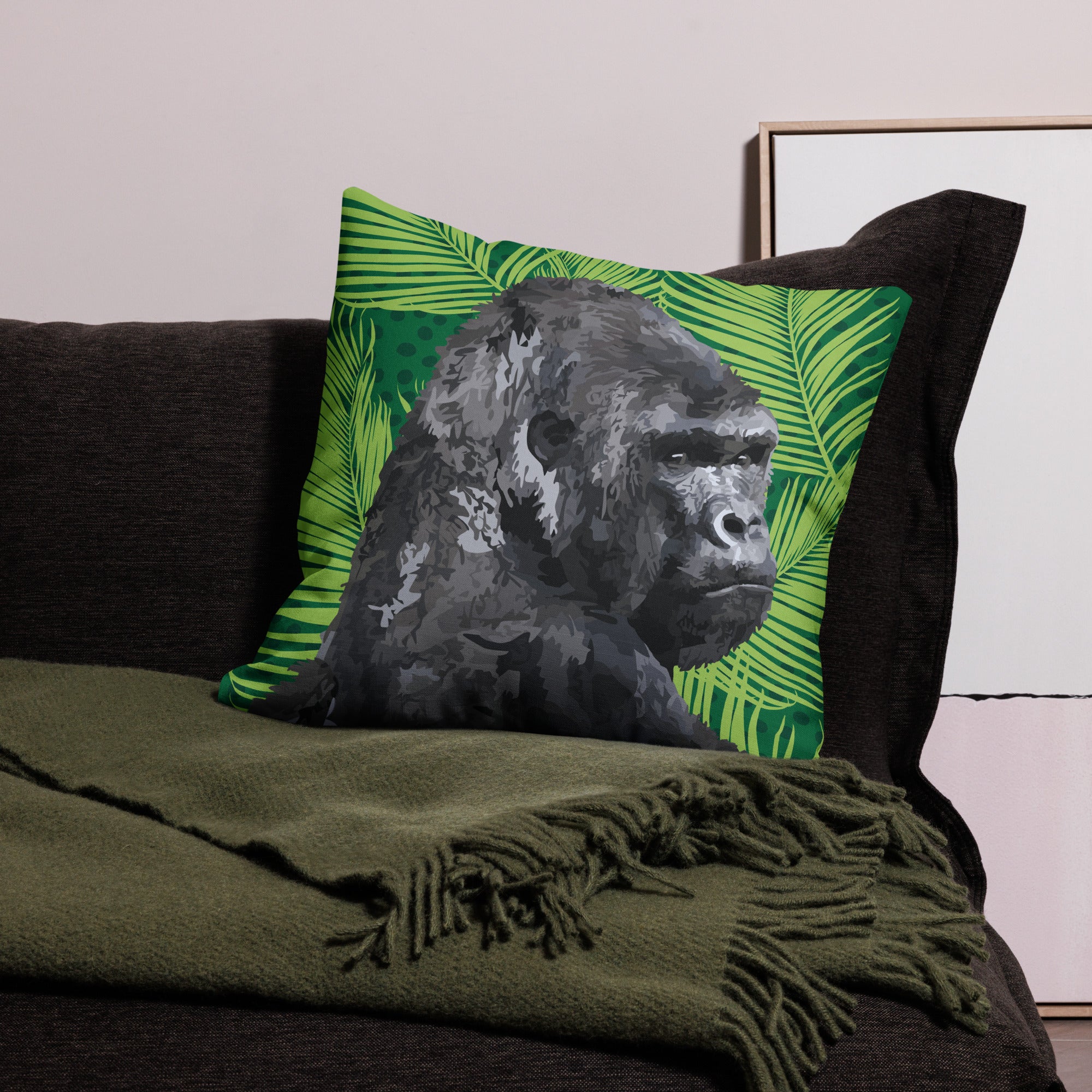 Premium sofa cushion jungle gorilla