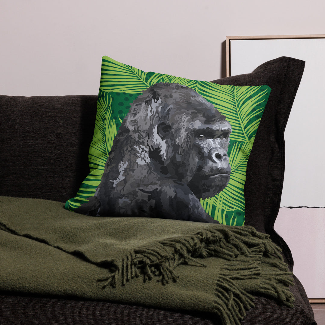 Premium Sofa Kissen Dschungel Gorilla