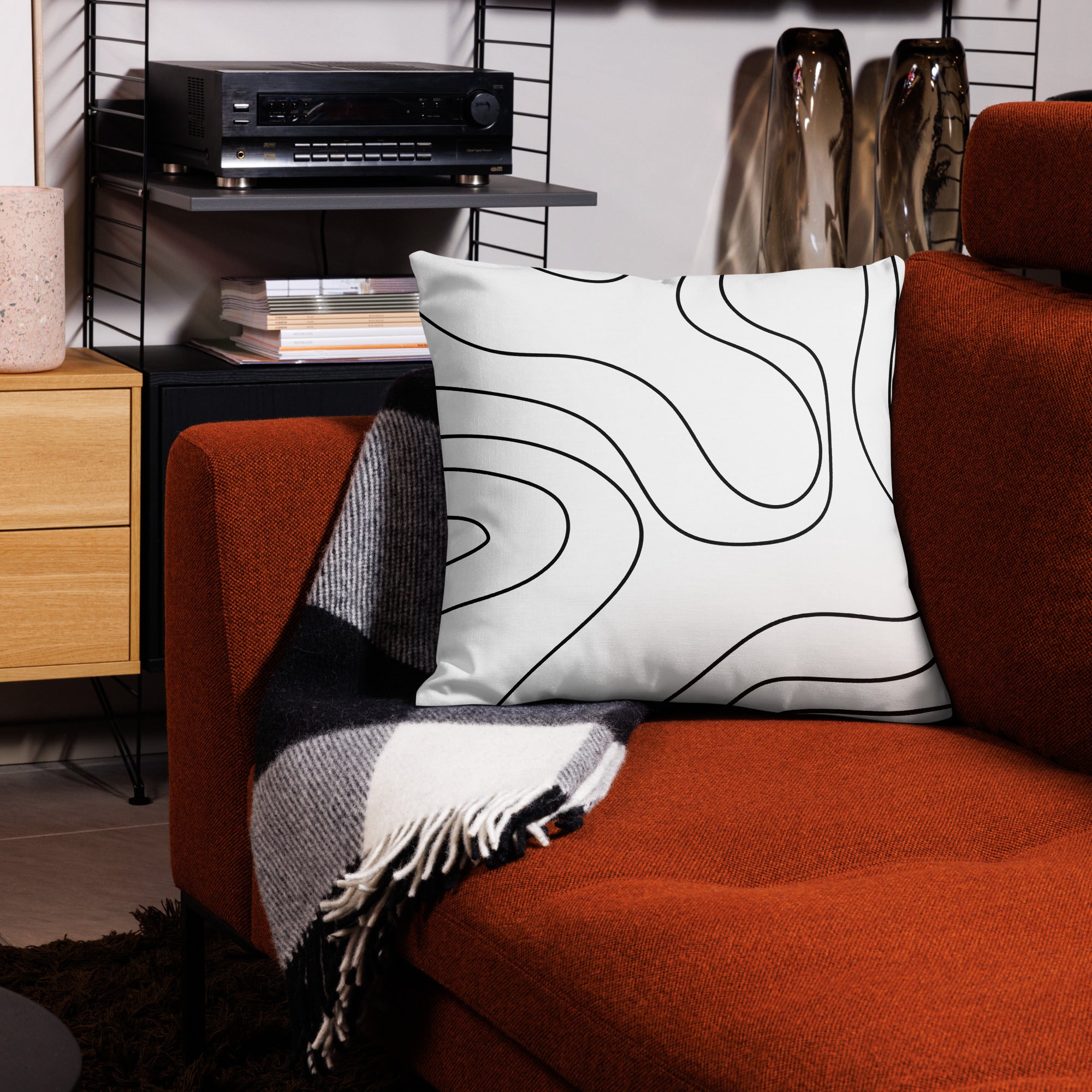 Premium sofa cushion wavy lines
