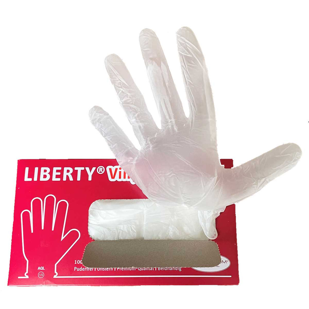 vinyl handschuhe 100 stück Einweghandschuhe LIBERTY Vinyl soft 100 Stk. – Gorilla Gesund