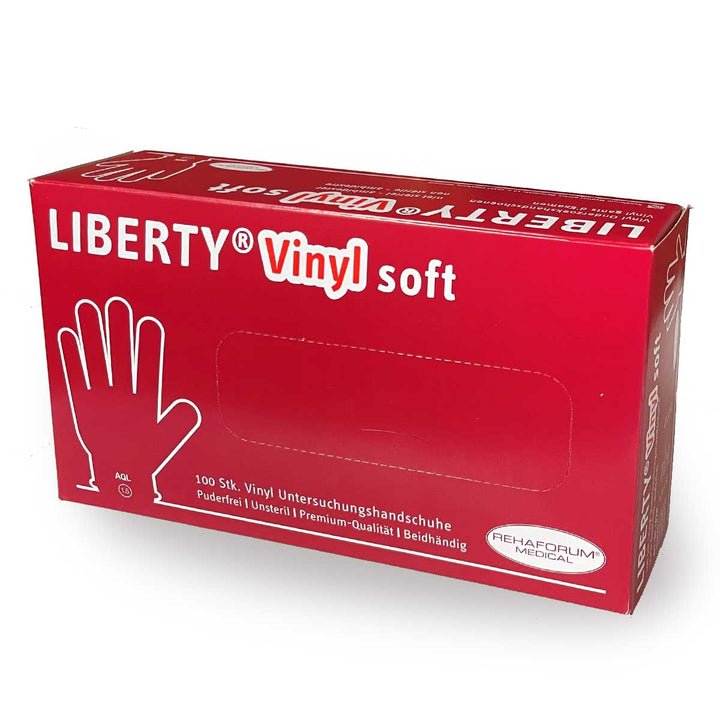 Praxis Klinik Bedarf Einweghandschuhe LIBERTY Vinyl Handschuhe soft, 100 Stück Rehaforum guenstig online kaufen bei Gorilla Gesund